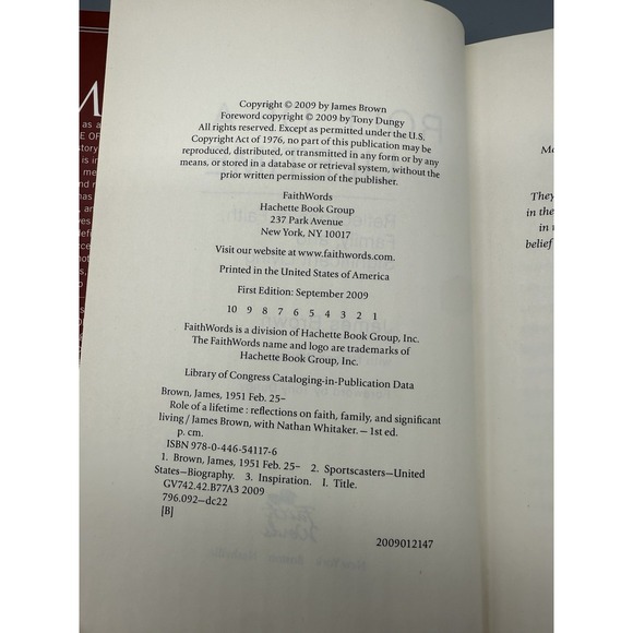 James Brown‎ Role of a Lifetime Signed First Edition 2009 Hardcover - Picture 8 of 12